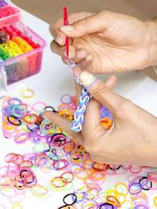 Rubber Bands Bracelet Kit Making Kit DIY 3000+ Bands Refill Set Colorful Rubber Bands Kits With Storage Container 24+ Colors Birthday For Friend Craft Kits For Friendship - Rubber Band - View 5