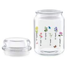 1pc Personalized Lid Jar, Custom Birthflower,Sweets, Food, Snack Glass Storage, Cookie Candy Canister, Teacher, Anniversary, Mom, Christmas Gift,Custom Candy Jars - Personalized Candy Gift Jars - White - View 3