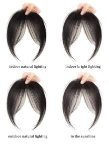 Synthetic Fake Air Bangs Natural Forehead Fake Fringe Hair Bang Wig Short Invisible Clip In Hair Extensions Hairpieces For Women