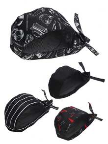 男女通用厨师帽弹力厨房厨师帽烹饪厨师帽食品服务透气厨师帽餐饮厨师帽服务员帽