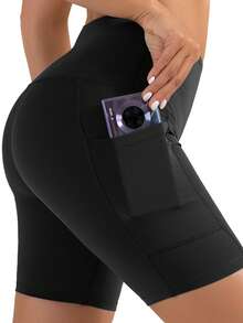 FREES COPES  Pack Ahorro 3 piezas Pantalones cortos de yoga sin costura pantalones cortos deportivos ajustados de cintura alta pantalones cortos deportivos elásticos de caderas levantadas gimnasios pantalones cortos de ejercicio, negros + grises + azules - negro azul gris - Ver 2