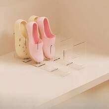 4 件节省空间的垂直鞋架 - 多层衣柜整理架，透明钱包和手提包展示架，易于组装，紧凑存储，适用于家庭入口柜 - 無色 - 查看 15