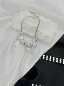 Silver Bracelet And Vivara Jewelry Silver With Pendant Bath With Varnish Gift Send Random Pendant Color - Bạc - Xem 1