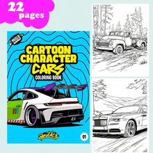Cartoon Character Car Coloring Book: Exciting Car Adventures, Includes 22 Coloring Pages, Suitable For Ages 14+, Thick Paper, High-Quality Paper, Great Gift For Friends, Couples And Family, Such As Halloween, Christmas, Valentine's Day And Birthday - White - View 2