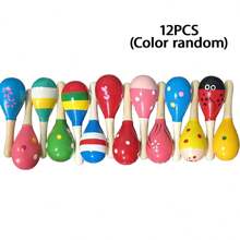 2pcs/8pcs/12pcs Colorful Wooden Sand Hammers, Mini Maracas Toy, Hand Percussion Rattles, Wooden Rumba Shaker Hand Musical Instruments With Clear Rhythm, For Party Favors, Musical Fun, Birthday Parties, Carnivals