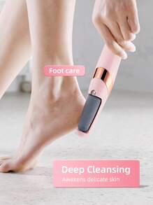 1Pc Electric Foot File, USB Rechargeable Feet Callus Remover With 2 Speed Of Replacement Rollers & LED Lights, Professional Hard Skin Remover Foot Care Tools For Cracked Heels Calluses & Dead Skin, Suitable For Both Men And Women To Remove Dry Skin And Dead Skin On Feet