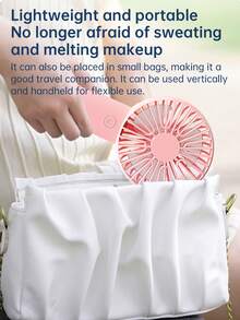 Handheld Mini USB Rechargeable Fan With Phone Holder Base, Portable Desktop Small Fan, Essential For Holidays - Blue - View 11