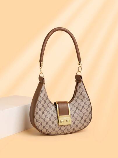 Lightweight Vintage Chic Casual Versatile Crescent Moon Shoulder Bag For Women