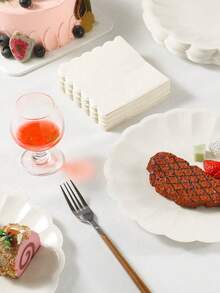 25/50/100 件鸡尾酒餐巾，绿色鼠尾草餐巾，2 层扇形边缘一次性甜点餐巾 - 适用于家庭、厨房、派对装饰、生日、下午茶、户外活动、晚宴、婚礼、生日派对、新娘周年纪念日、招待会活动 - 彩色 - 查看 2