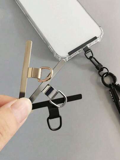 1pc Ultra Thin Metal Mobile Phone Pad, Phone Lanyard Connection Piece, Anti-Drop, Anti-Lost, Hanging Phone Chain Connector Pad Gifts For Mother, Family, Friends, Birthday, Holiday Phone Charm