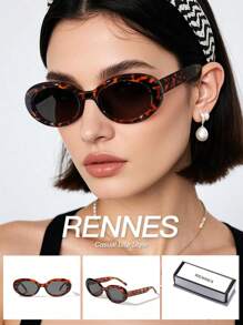 RENNES 1 PC Vrouwen Acryl Vintage Ovale Boheemse Mode Bril Voor Vakantie-uitjes En Het Dagelijkse Leven Verkleed Vakantie Accessoires