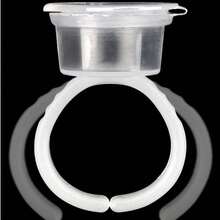 50入組刺青色料墨水環杯睫毛擴展膠固定器,帶蓋膠囊,永久化妝微刺青工具 - 無色 - 查看 12