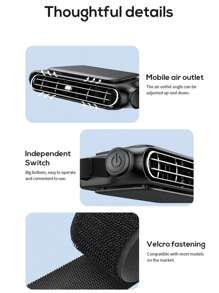 ViSSKO Ventilador de Resfriamento para Assento de Carro - Turbo Boost 3 Velocidades, 3000mAh, Para Cabelo e Instalação Fácil