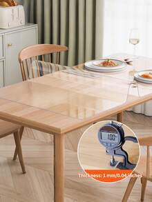 1pc Rectangular PVC Transparent Tabletop Protector Mat, Washable Anti-Slip Heat Insulation Desk Pad, Suitable For Home, Dining Table, Wedding, Holiday Party Decoration - Transparent - View 9
