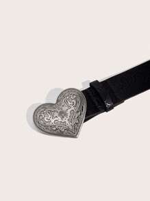 2 pezzi Cintura casual da donna con stampa a cuore da cowgirl, adatta per estate, scuola, autunno, Ognissanti