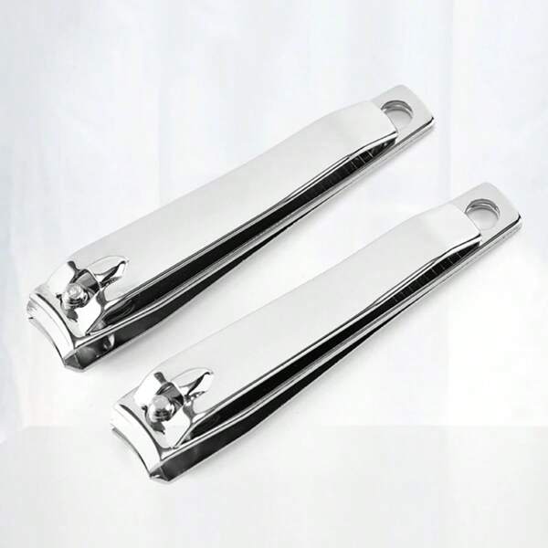 2 piezas de cortaúñas clásicos de acero inoxidable, cortaúñas grandes de alta resistencia, herramienta de manicura, cortan fácilmente uñas gruesas de pies y manos, de alta calidad y duraderos, adecuados para uso comercial y doméstico, unisex
