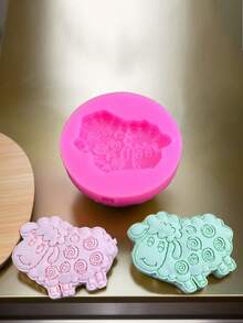 1 件 Eid Al-Adha 小羊羔硅胶模具，用于软糖巧克力蛋糕装饰、石膏树脂工艺品 - 粉色 - 查看 4