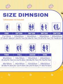 1pc Cartoon Frog Prince Pattern Printed Brushed Fitted Sheet, Bedroom Printed Bed Cover, Bedding (Pillowcase Not Included) - Multicolor - View 3