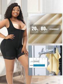 larrycard 1pc Women Plus Size Body Shaper Open Bust Waist Trainer Butt Lifter Postpartum Unitard Shapewear