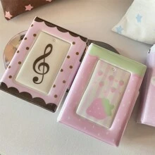 Süßes Erdbeeren-Notensymbol 3 Zoll Fotoalbum mit PP-Hülle, beidseitige Innenseiten, Sammelalbum