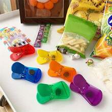 8pcs Food Chip Bag Clips, Colorful Fridge Magnetic Sealing Clips For Kitchen Food Storage, Mini House Set - Multicolor - View 4