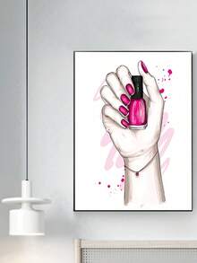 1入組女性化妝鑽石畫套件，彩妝畫布藝術，美女印花，巴黎藝術海報，適用於臥室、客廳、走廊，現代壁畫、牆壁裝飾、秋季裝飾、間隔裝飾，無框