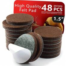 Filzmöbelgleiter - 24/48 Stück - Filzgleiter Bodenschutz - Stuhlbein Filzgleiter - Filzgleiter für Möbelfüße - Möbelgleiter für Holzböden - Schützen Sie Ihre Böden, reduzieren Sie Geräusche (Braun, Beige, rund)