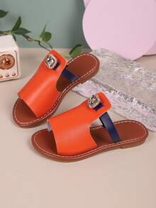 Children's Flat Sandals; Girls' Sandals; Girls' Summer Sandals; Boys' Summer Sandals; A Pair Of Fashionable And Casual Beach Holiday Travel For Both Boy And Girl - Orange - View 4