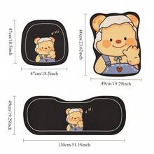 1 件卡通熊设计汽车座椅垫，四季通用舒适防滑汽车座椅垫