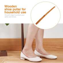 Portable Wooden Shoe Horn Easy On Off Long Handle Hanging Loop Without Bending Over Shoe Horn For Seniors Pregnant Women