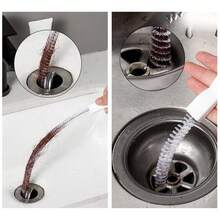 1/2 件排水管清洁工具套装（带储物钩）、适用于浴室和厨房水槽的柔性轴毛发收集器、用于头发和肥皂浮渣的简单有效的排水管疏通器、带挂孔的长而可弯曲的排水管清洁棒，可快速清除淋浴和浴缸中的堵塞物，无需化学排水管清洁剂，适用于管道和环境。