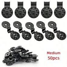 100个/50个重型黑色塑料遮阳夹 - 圆形遮阳网固定夹，蔬菜温室遮阳网紧固件，适用于花园，防鸟遮阳面料，花园网夹