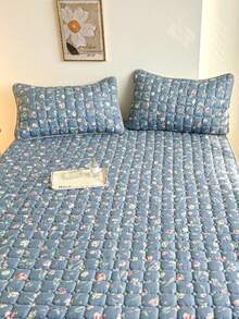 1 pezzo Cuscino antiscivolo imbottito a fiori blu, in tessuto morbido e traspirante ad alta densità, ad alta elasticità per comfort duraturo, essenziale per la decorazione della camera da letto in case in affitto - Rosa d'epoca - Visualizzare 3