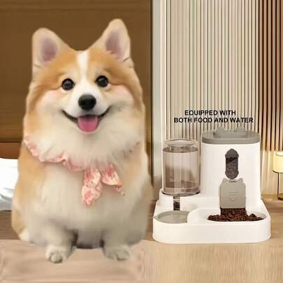 Máy cho mèo ăn tự động mới, bình nước 2 trong 1 cho thú cưng, bát ăn cho chó và mèo.