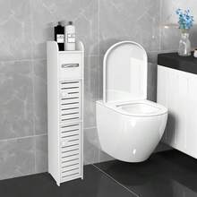 Toilet Paper Organizer, Toilet Bowl Stand, Bathroom Toilet Storage Cabinet, (Suitable For Bathroom Living Room Kitchen W17xD15xH78 Cm - White) - 白色 - 查看 5