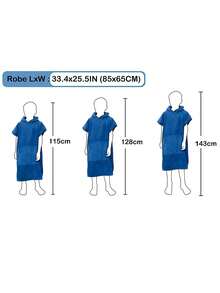 1pc Kids Hooded Bath Robe, Quick Dry Thick Soft Coral Fleece, Absorbent Bathrobe For Beach, Pool, Shower, Home Use - Multicolor - View 7