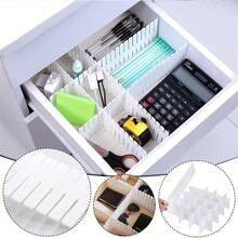 4/8/16pcs Plastic Table And Drawer Storage Partitions, Adjustable Partition Storage System, Suitable For Offices, Dormitories, Homes - No Power Required Organizer Storage Travel Summer - Multicolor - View 4