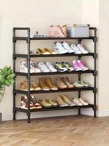 1pc 6/7 Layers Shoe Storage Rack, White/Black Bracket Bold Upgrade Shoe Shelf, Can Store 20 Pairs Of Shoes, Bags, Hats, Jackets And Umbrellas, Suitable For Entrance Hall/Apartment/Dormitory