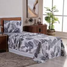 3-Piece Single Sheet Kit Printed Micropercale 400 Thread Count Soft Comfort - Xương sườn của Adam - Xem 2