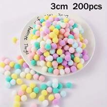 50 pièces/paquet, 1/1,5/2/2,5/3cm Pompons de couleur bonbon, haute élasticité - pour l'artisanat DIY, pompons colorés, cadeaux de fêtes, accessoires de cheveux, vêtements, rideaux, décorations de porte, art textile doux pour la décoration murale de la maison, décorations de fête