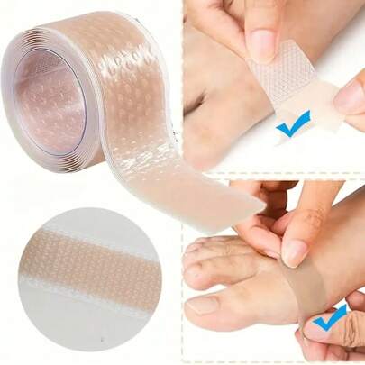 1/3 Rolls Silicone Gel Blister Bandages - Transparent Heel Protector Tape For Foot, Hand & Toe, Shoe Friction Relief, Blister Prevention, Flexible & Breathable