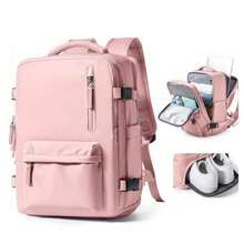 Women Men Backpack Large 40L Laptop Rucksack Waterproof School Travel Bag USB - Beige - View 6