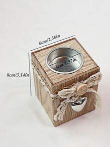 1pc Personalized Custom Western Classic Wooden Candle Holder - Polished Tabletop Candlesticks For Creative Hollow Candle Cup Table Decoration - Perfect For Birthday Dating Atmosphere And Candlelight Dinner Props, Farmhouse Decor, Hall - Multicolor - View 5