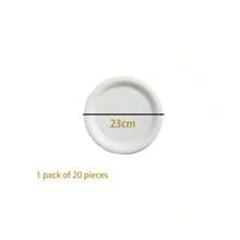 20pcs White Circular Plastic Tray, Disposable Set For Wedding Dresses And Weddings, Special Tray For Wedding Parties - Thick Used For Wedding Parties, Restaurants, Gatherings, Birthday Parties, Picnics, Camping, And Daily Use - Multiple Sizes
