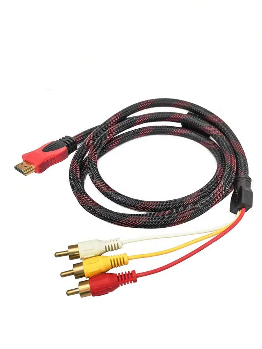 Acoynovi To RCA Male To Male Component Audio Video Cable Converter Adapter 1.5 Meters - Black - View 1