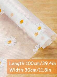 1 Cuộn lót kệ, lót ngăn kéo, lót tủ kích thước 11.8*118 inch (khoảng 30*30cm). Được làm từ chất liệu EVA bán trong suốt, chống thấm nước, chống ẩm, chống nấm mốc, chống dầu mỡ, chống trơn trượt. Dày dặn và chống mài mòn, bền, có thể giặt và tái sử dụng, có thể cắt theo kích thước mong muốn, thích hợp cho kệ, tủ, giá đỡ, tủ lạnh, ngăn kéo, tủ giày, v.v. Không có keo dính. - hoa cúc - Xem 2