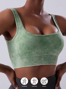 1 pièce Soutien-gorge de sport sans couture pour femmes, vêtements de sport de yoga, débardeur de fitness pour la course