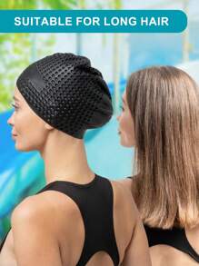 Comfortable High-Elasticity Silicone Swim Cap For MenAnd Women, Thick Bathing Cap Suitable For Long AndShort Hair, Keeping Hair Dry, Easy To Remove. PerfectChoice For Outdoor Water Sports.Swimming AccessoriesBathing Cap Swimming Cap Swimming Cap For Long Hair - Extra Large Swimming Cap - Waterproof Silicone Swimming Hat For Women, Men, Weaves, Braids, Afro, Hair Extension - Long Hair Swim Cap, Beach Essentials, Beach Accessories, Pool Float