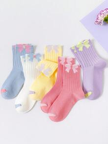 5/10 Đôi tất trẻ em mùa xuân/hè, tất dài đến bắp chân có nơ dễ thương cho bé gái, tất mắt cá chân màu cầu vồng, tất lưới thoáng khí mùa hè, tất mùa hè siêu mỏng - Nhiều màu - Xem 9