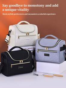 1 szt. 6,5 l/8 l torba na lunch dla kobiet i mężczyzn, studentów, sztruksowa torba na lunch, szczelna, izolowana, miękka, duża torba chłodząca na lunch - wielokrotnego użytku pudełko na lunch do biura, pracy, szkoły, pikniku, plaży, torby szkolne, torby do przechowywania dla nauczycieli, zewnętrzny pakiet chłodzący, zewnętrzny pakiet termiczny, torby do klasy, torby do organizacji w klasie